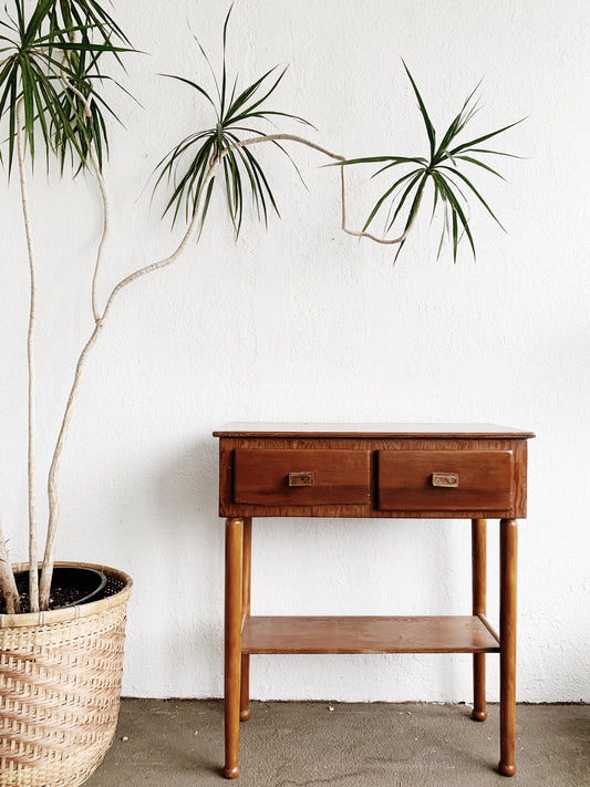 Petite Vintage Handmade Side Table / Console