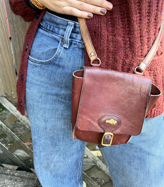Vintage Roots of Canada Leather Cross Body