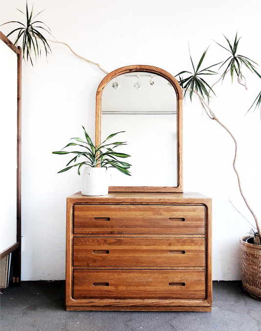 Vintage Arched Mirror and Dresser