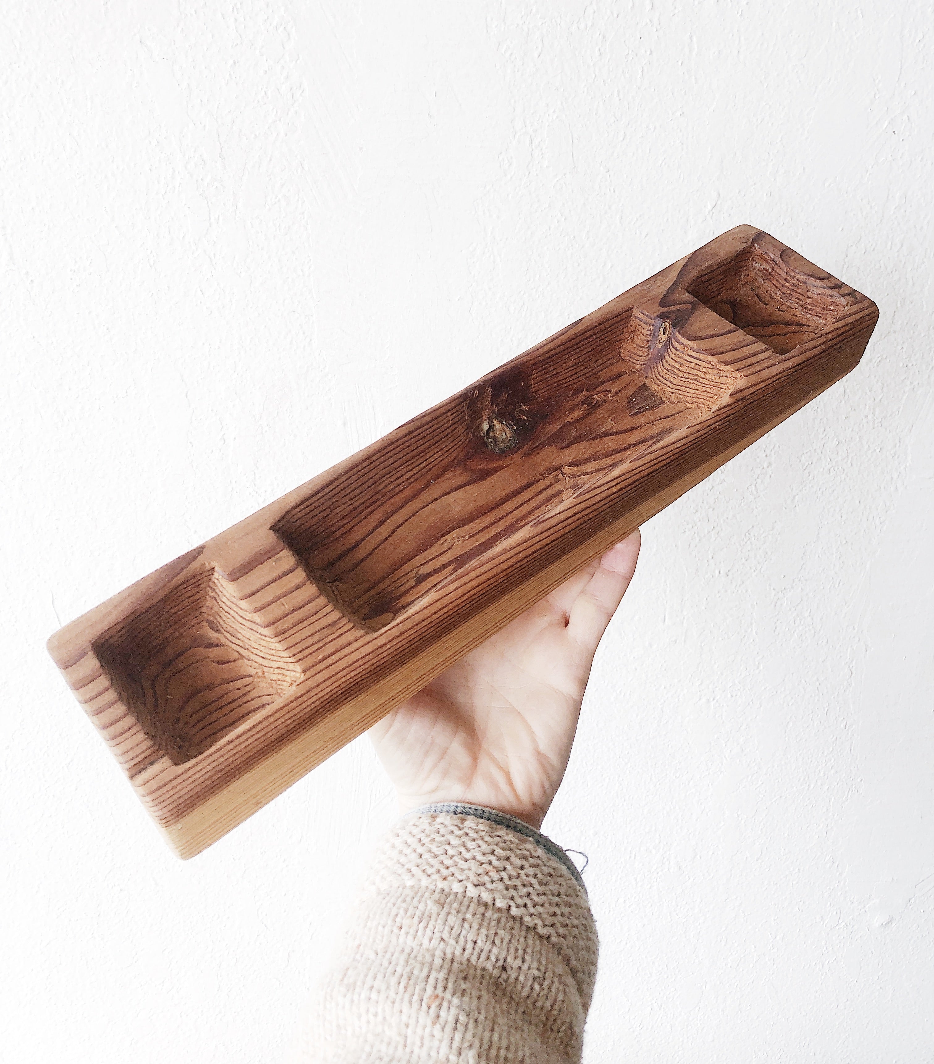 Carved Divided Wood Tray