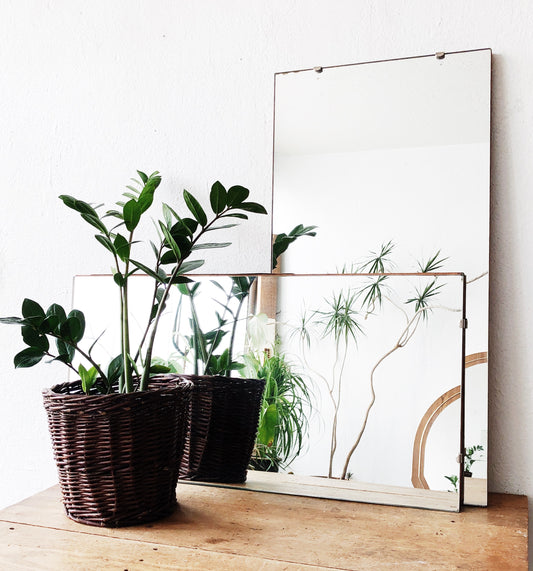 Vintage Industrial Plate Glass Mirror