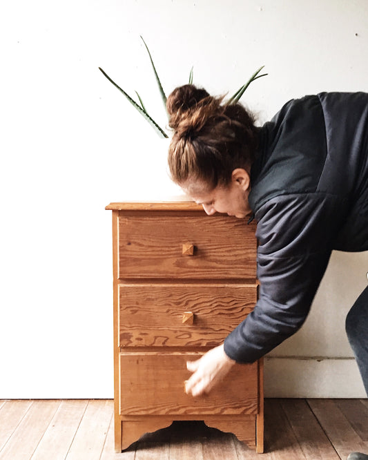 Vintage Wood Nightstand