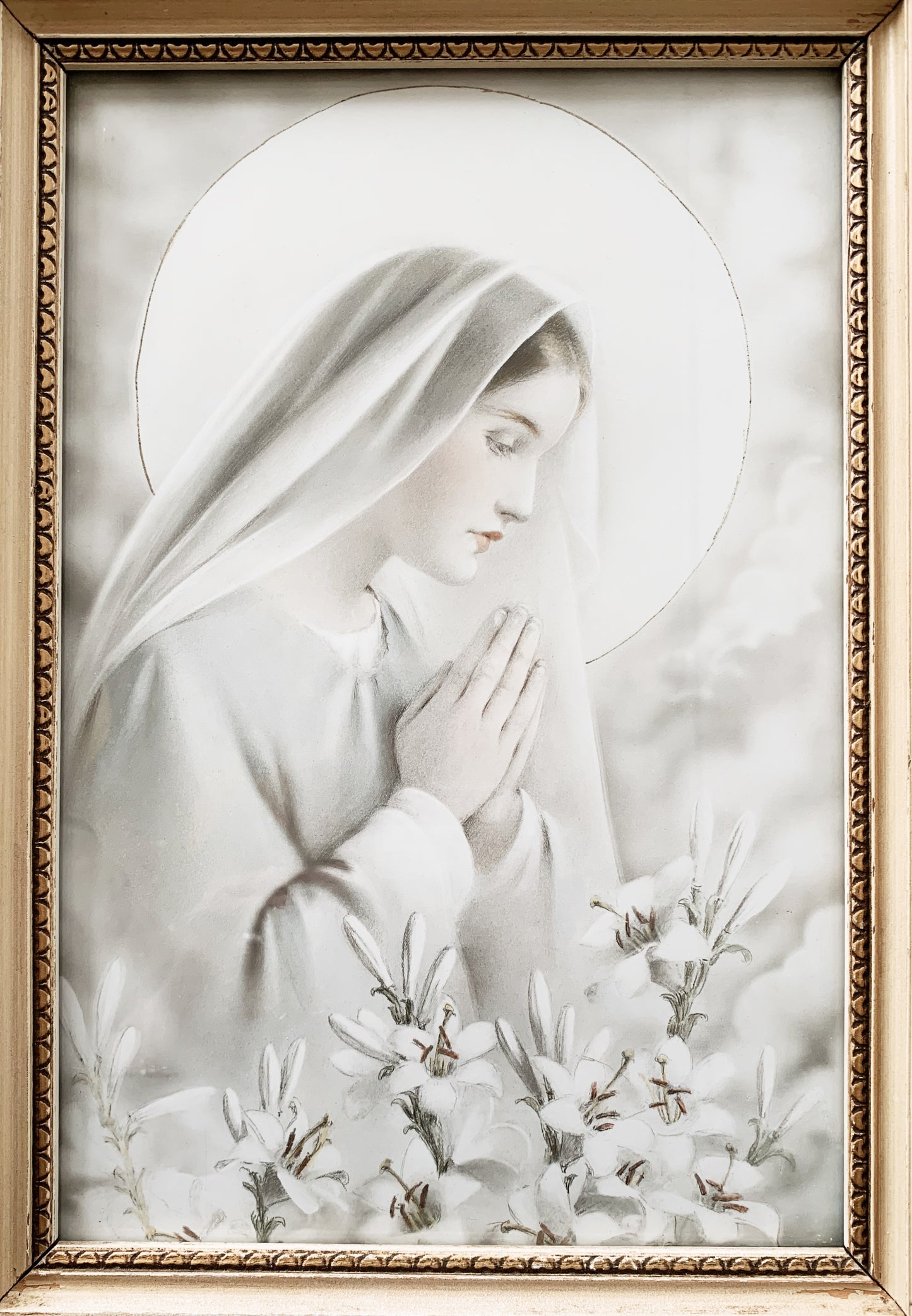 Antique Framed Mary Magdalene Litho