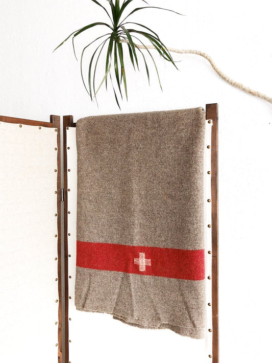 Vintage Swiss Army Camp Blanket