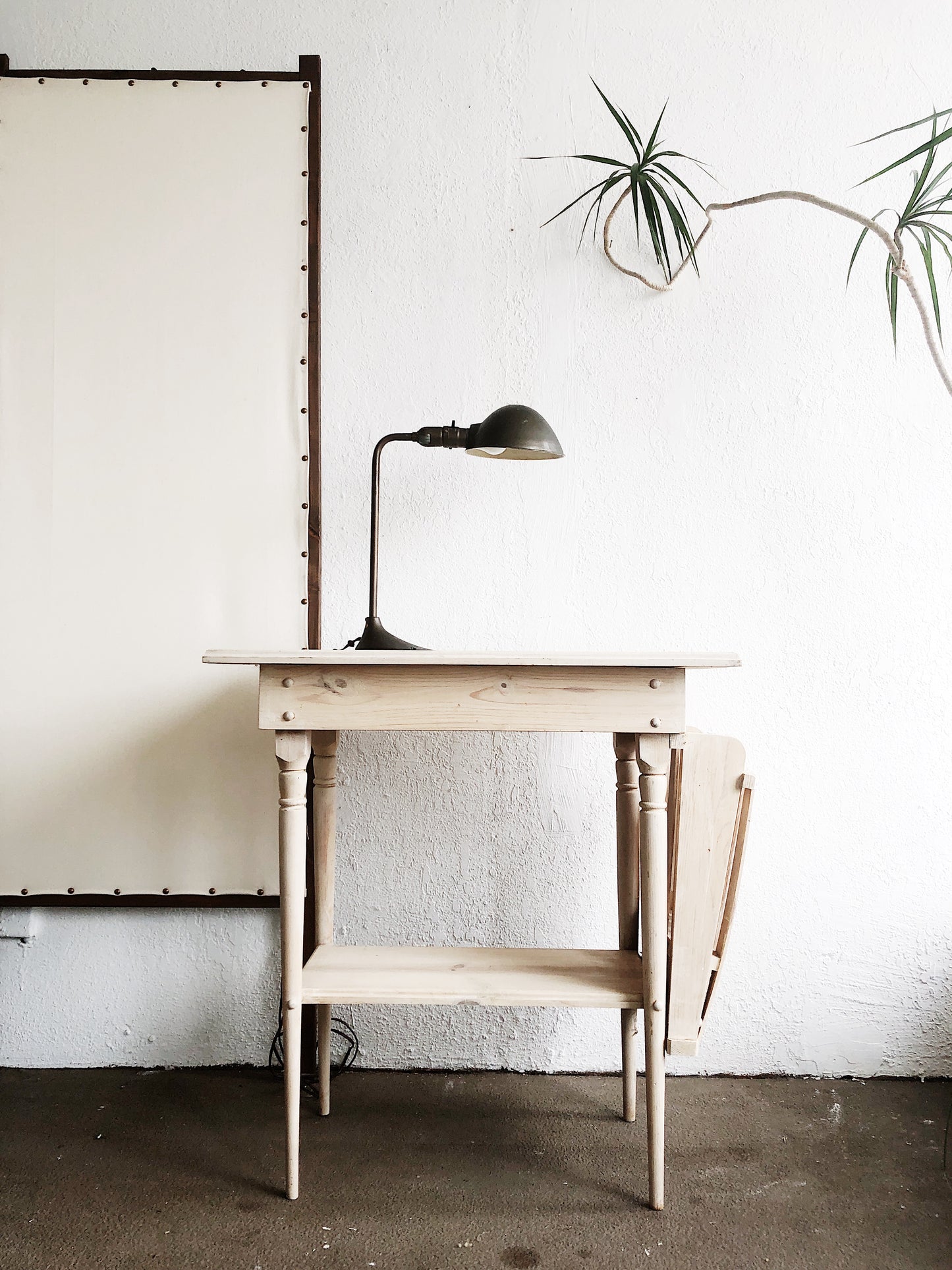Vintage Natural Wood Book Table