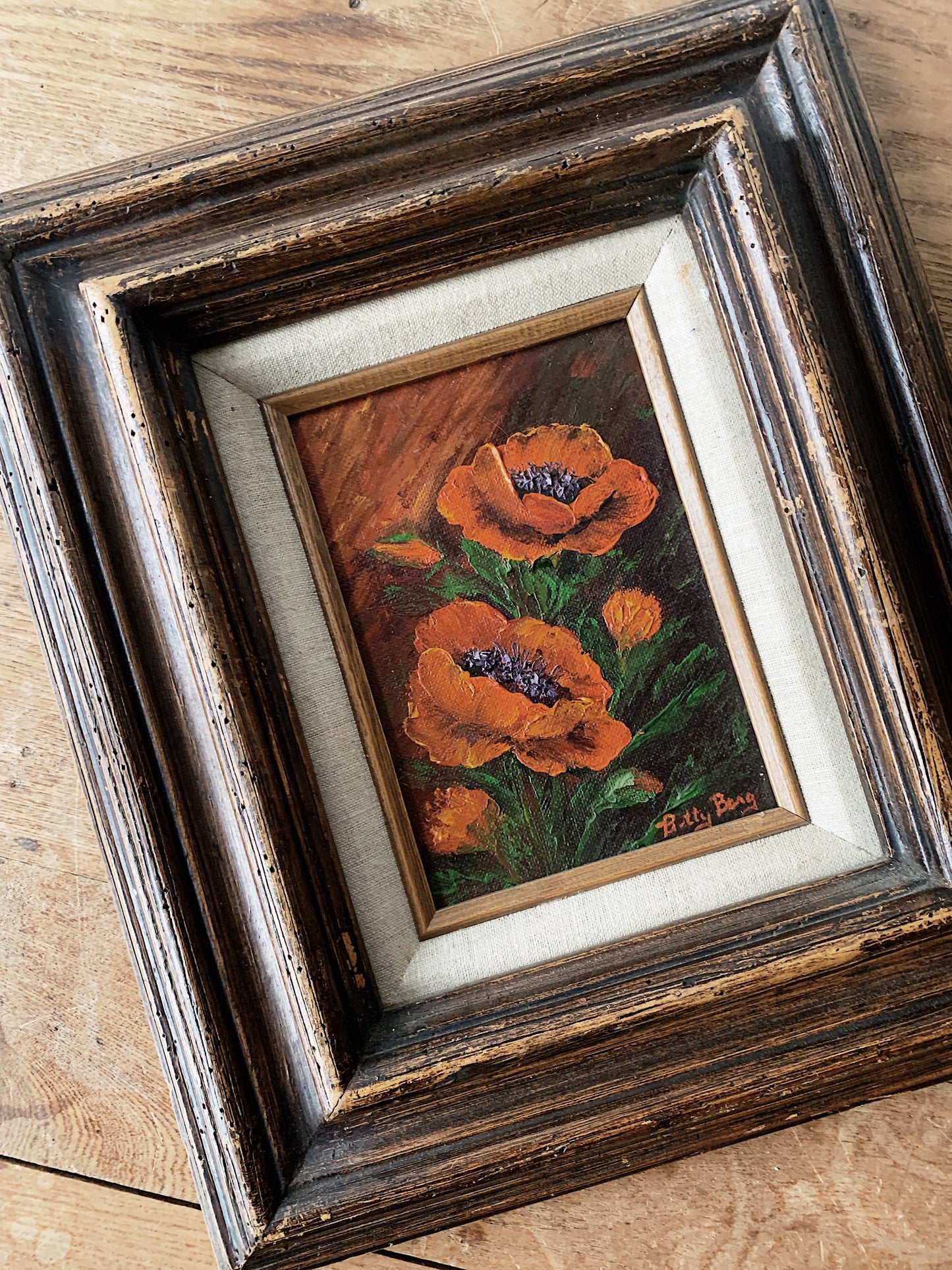 Vintage Poppies Oil Painting
