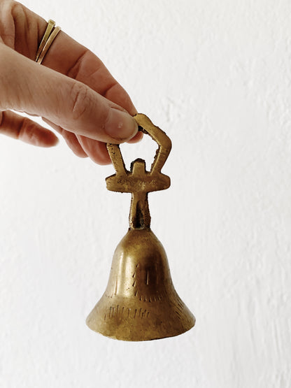 Vintage Incised Brass Bell