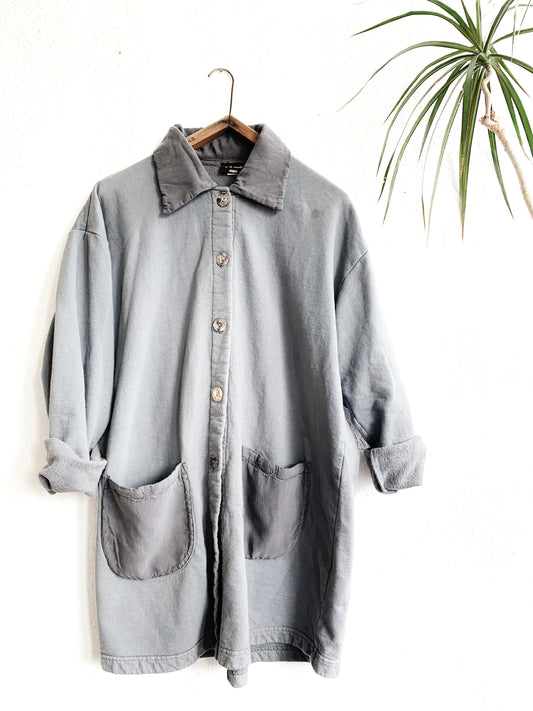 Grey Cotton Sweatshirt Jacket