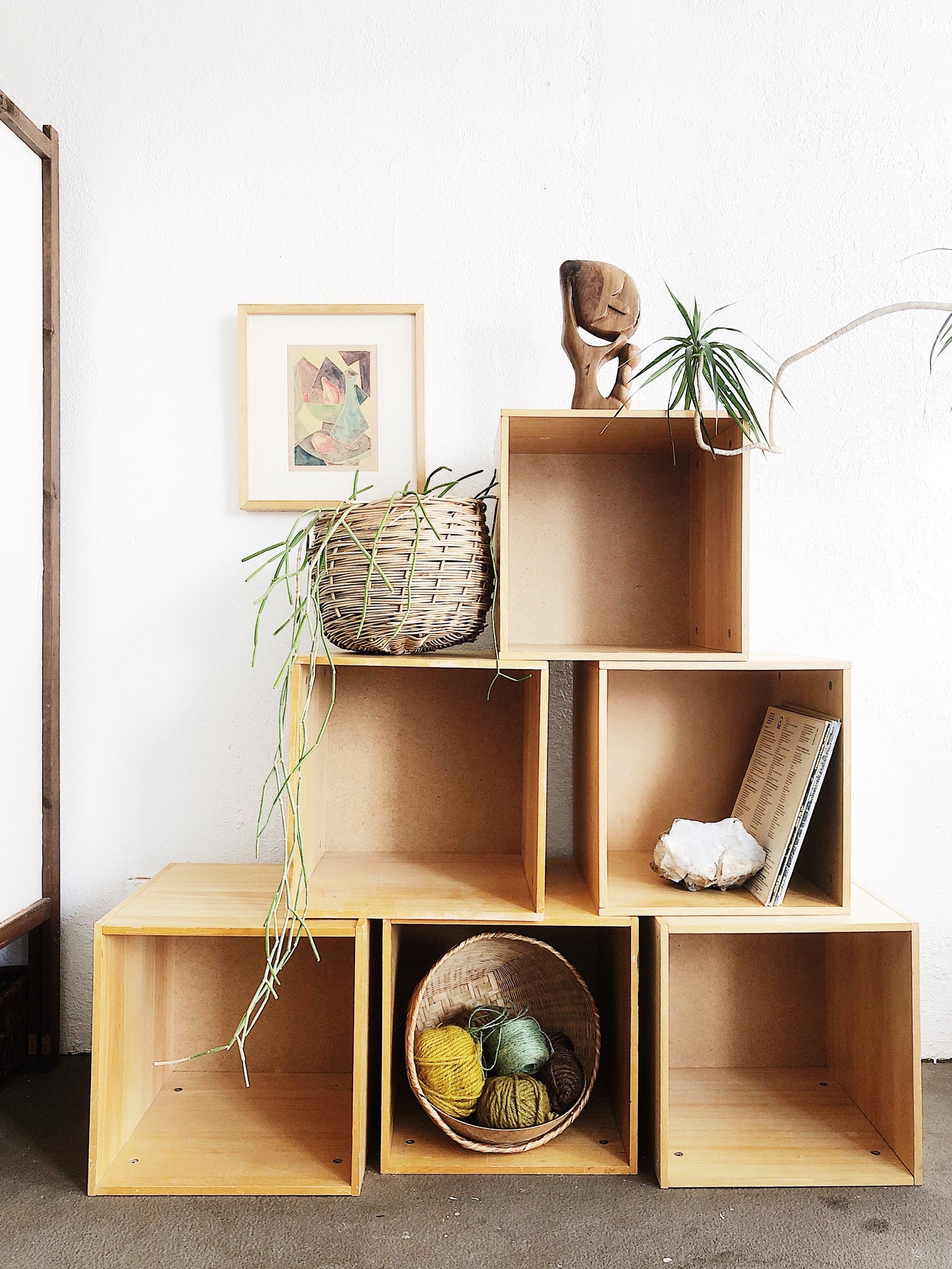 Blond Wood Storage Cube