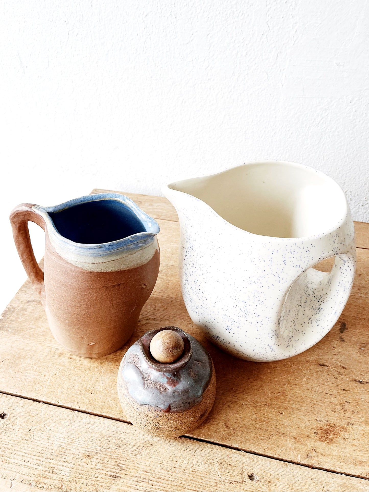 Vintage Speckled Pot Belly Pitcher