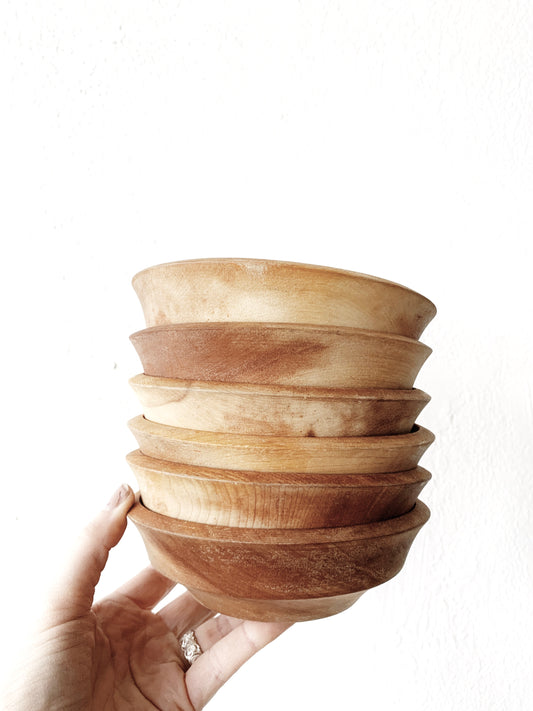 Mid Century Carved Wood Bowls Japan
