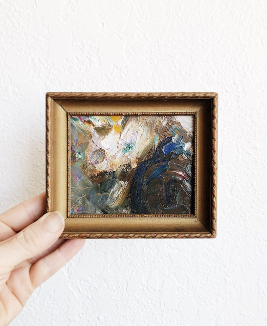 Vintage Petite Abstract Oil Painting