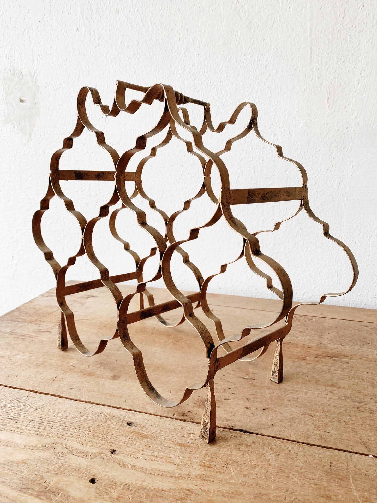 Vintage Metal Wine Rack