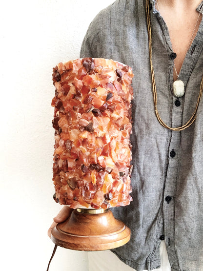 Mid Century Agate Encased Glass Lamp