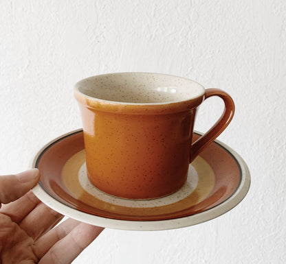 1970’s 20pc Set Imperial by Dalton Stoneware ‘Tangerine’