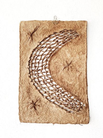 Handmade Moon and Stars Fiber Pulp Art