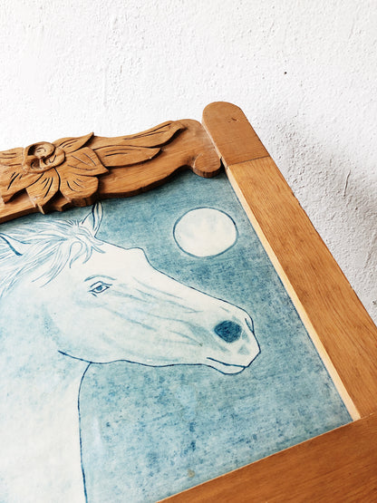 Vintage Framed Horse and the Moon