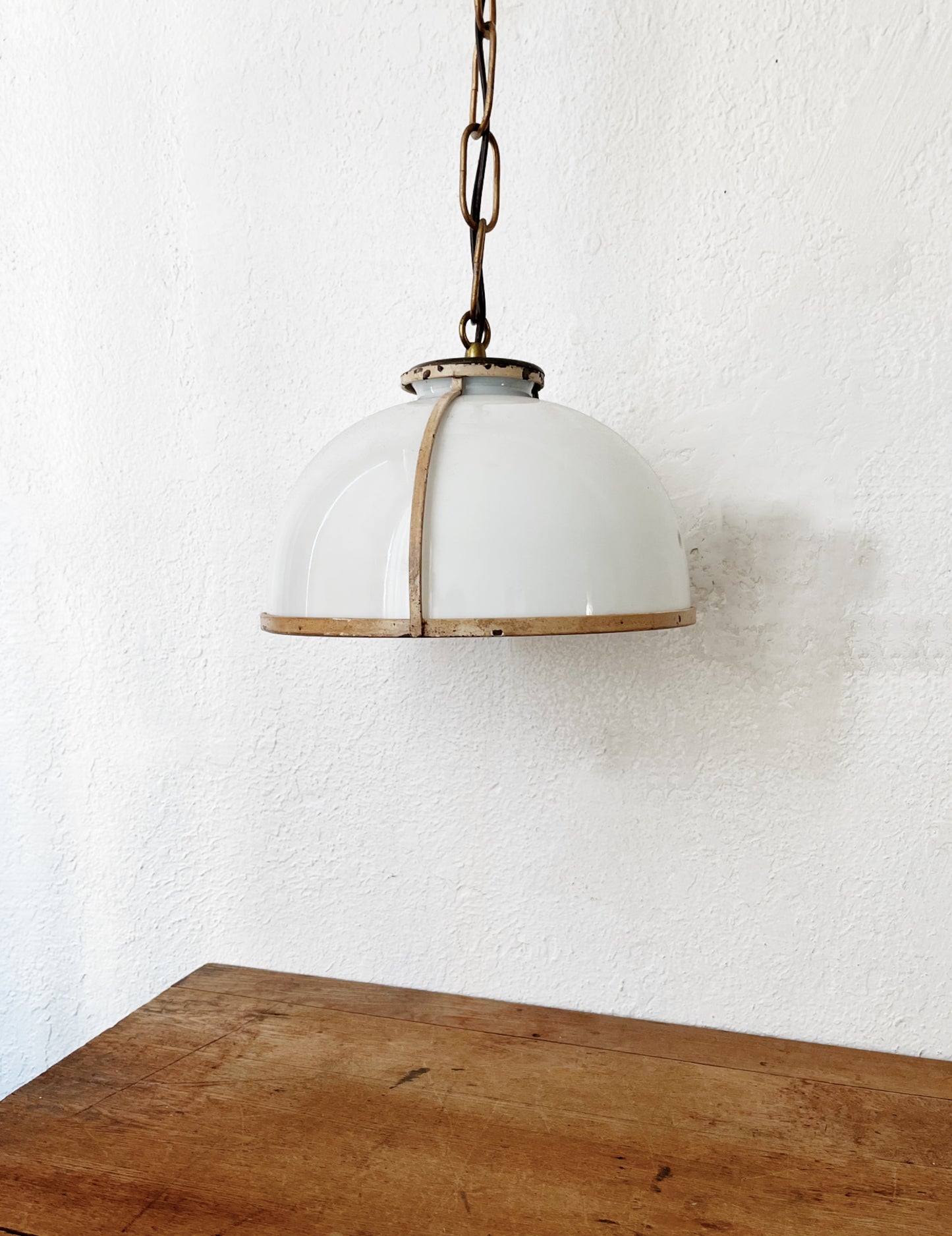Vintage Milk Glass Pendant Lamp