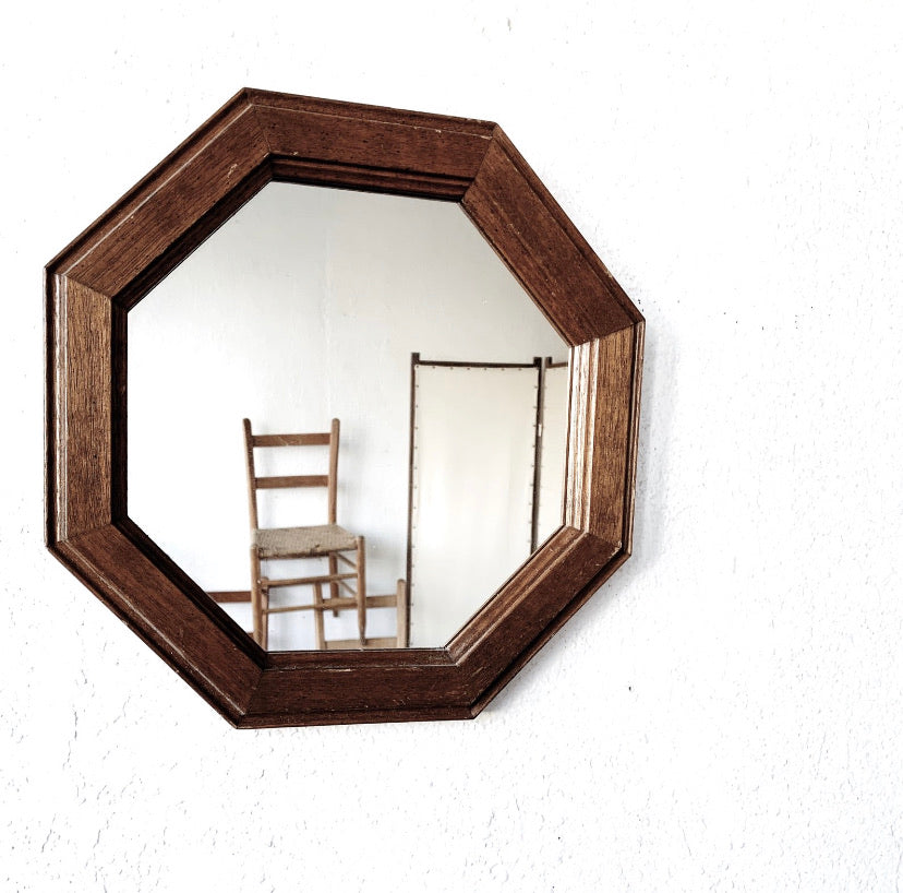 Vintage Wood Framed Mirror