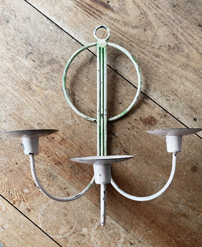 Vintage Iron Candelabra Wall Sconce