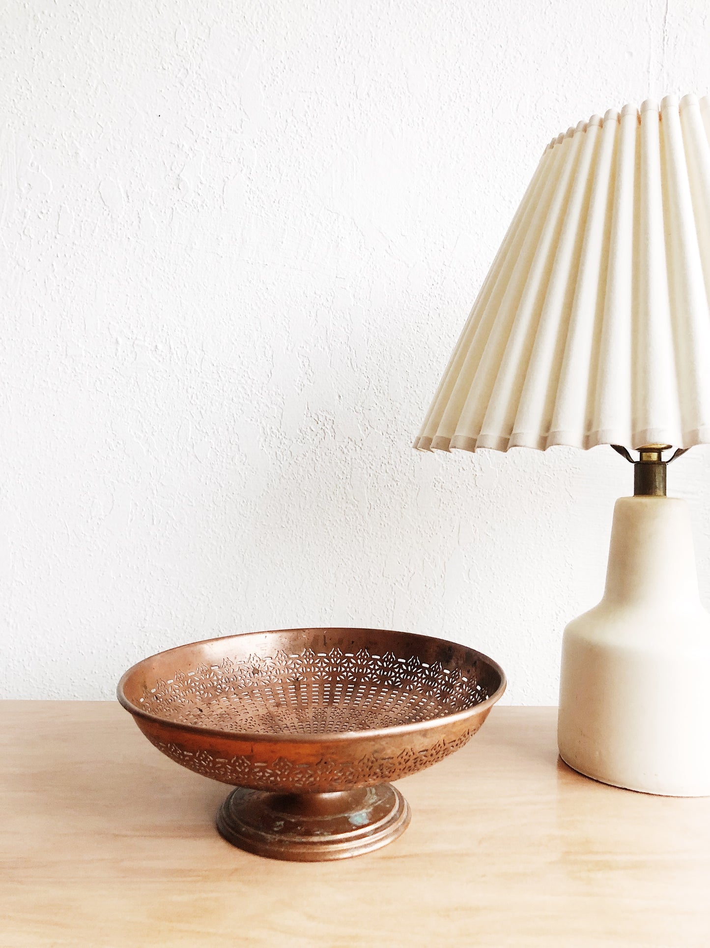 Vintage Copper Pedestal Dish