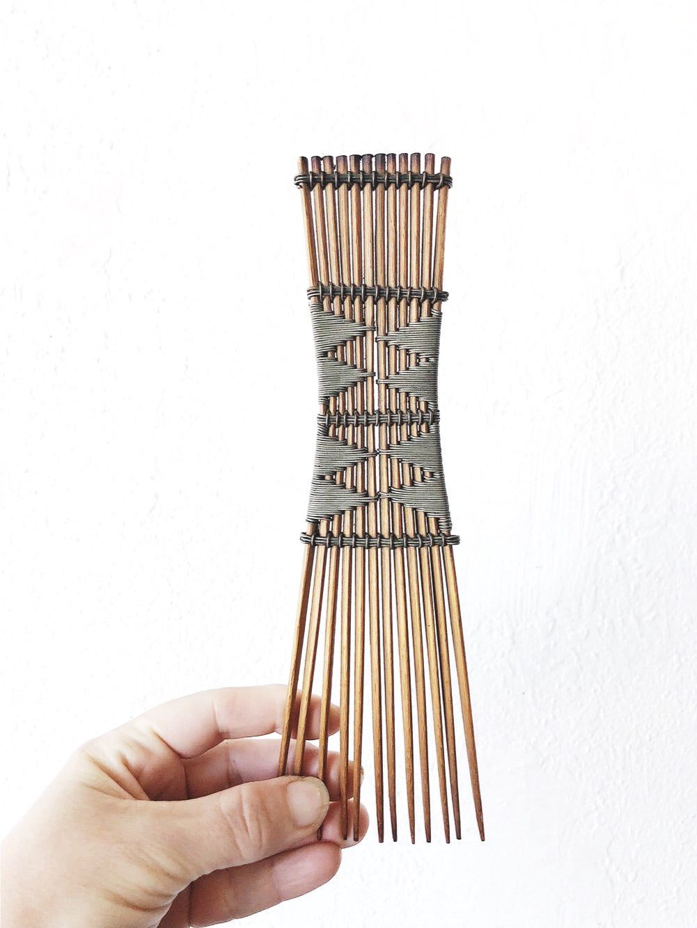 Vintage Bamboo and Wire Comb