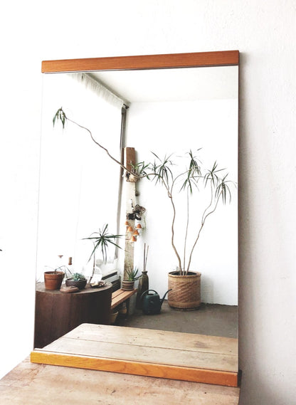 Large Mid Century Style Teak Mirror