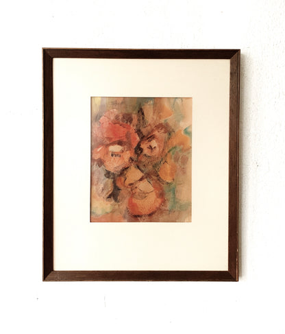 Vintage Original Abstract Pastel Drawing