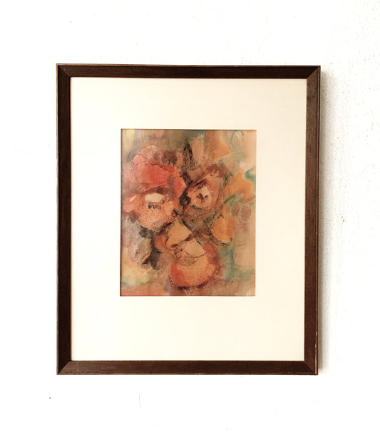 Vintage Original Abstract Pastel Drawing