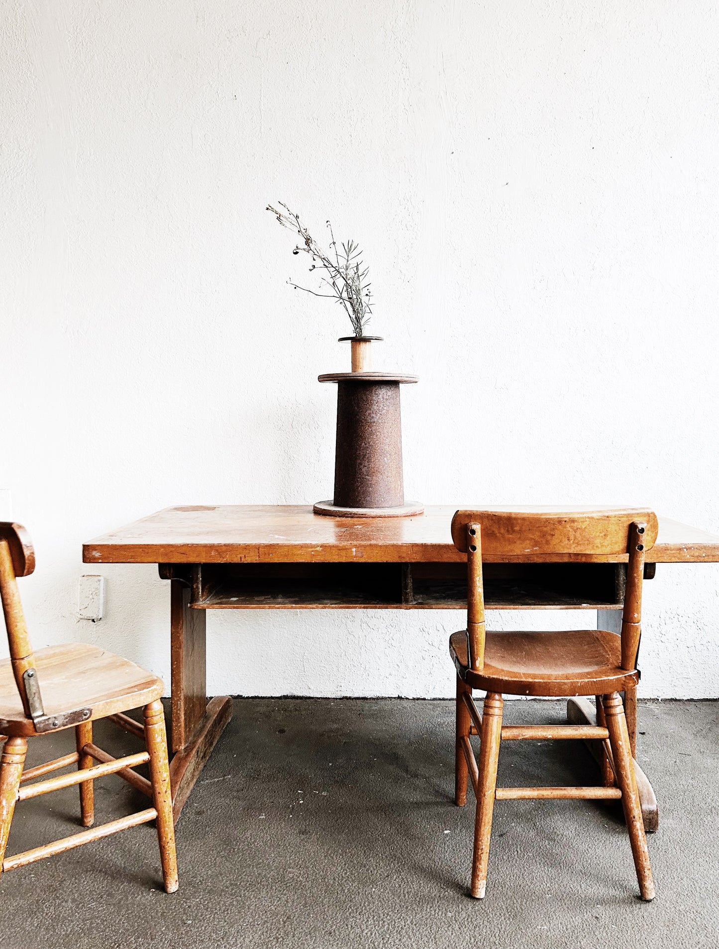 Antique Wood Table with or without Child’s Chairs