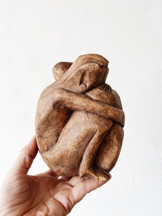 Vintage Carved Huggers Sculpture