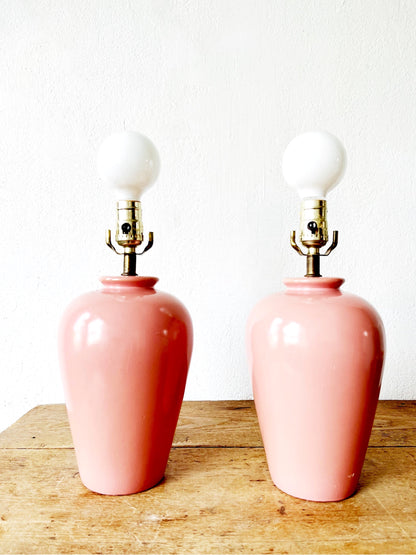 Clay Pink Pottery Lamp