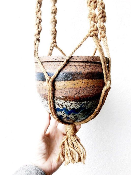 Handmade Ceramic Planter and Hanger
