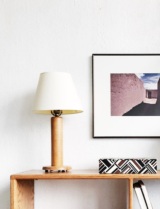 Vintage Wood Pillar Lamp