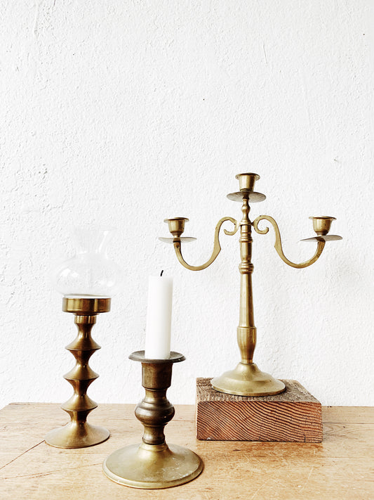 Vintage Brass Candle Holders