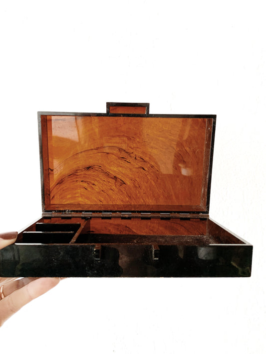 Vintage Amber Lucite Jewelry Box