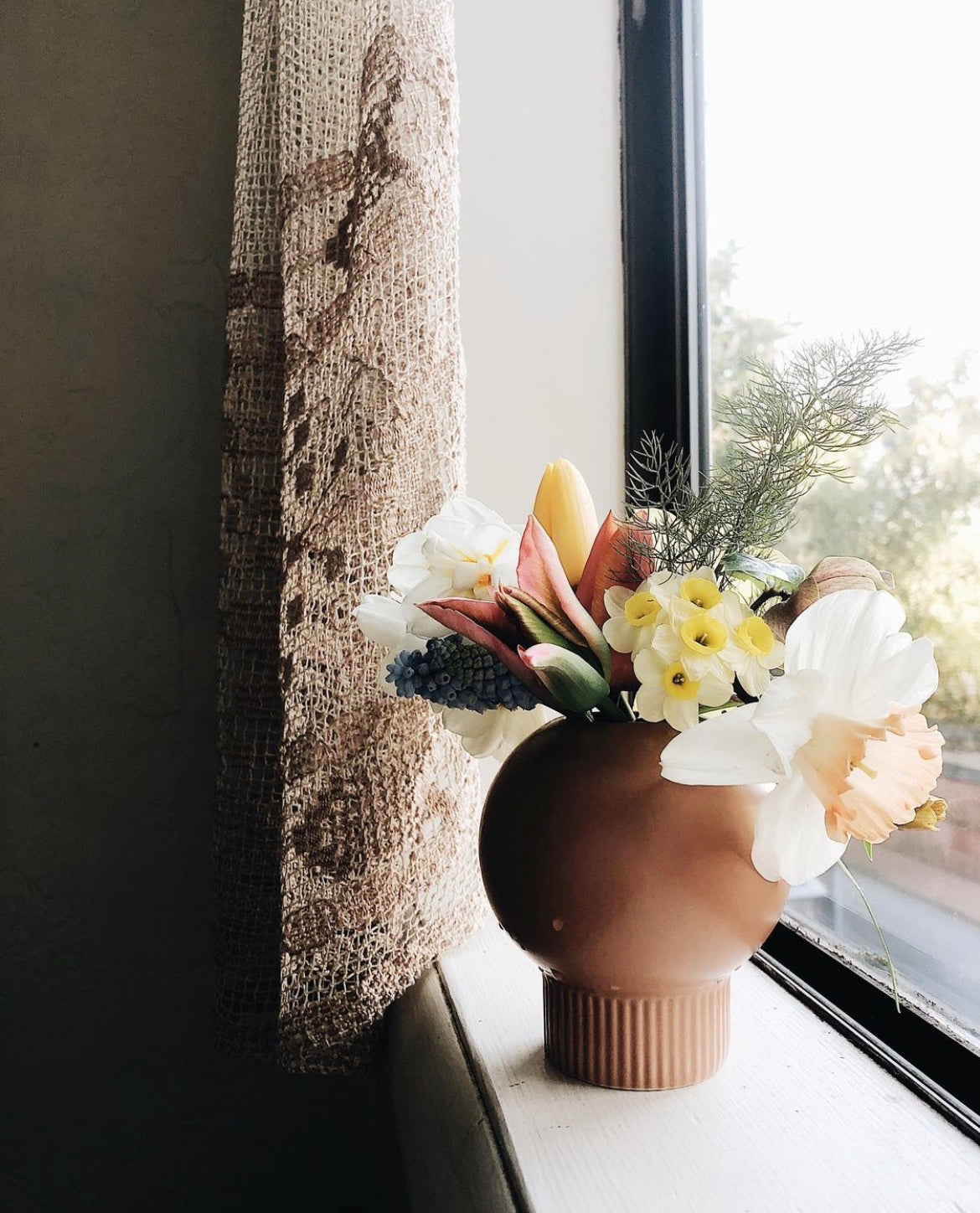 Antique Tatted Curtain Panel