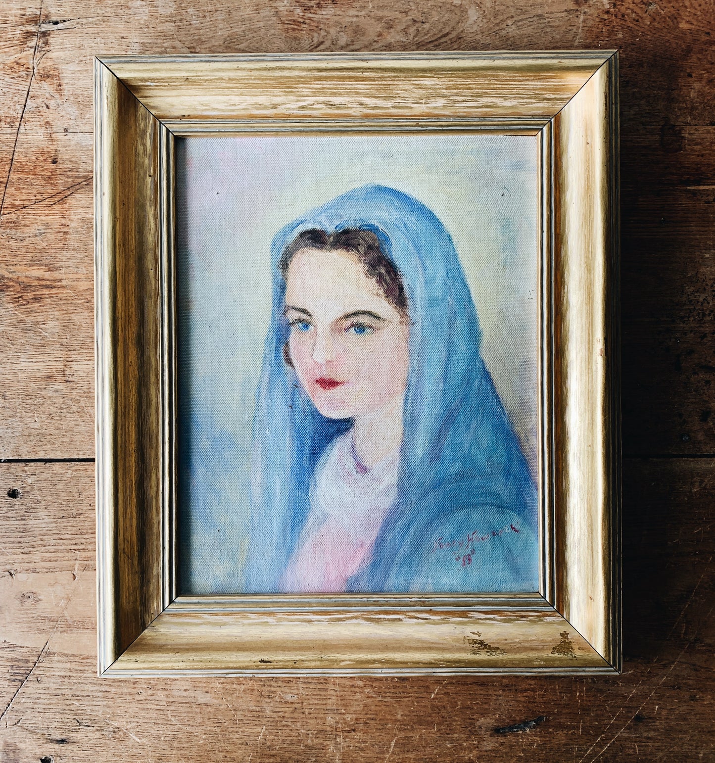Vintage Signed 1950’s Mary Magdalene Painting