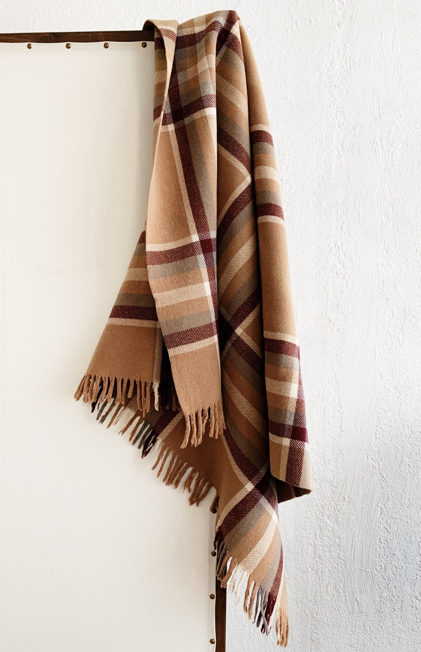 Vintage Wool Plaid Blanket