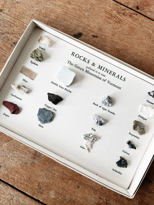Vintage Rocks and Minerals Display