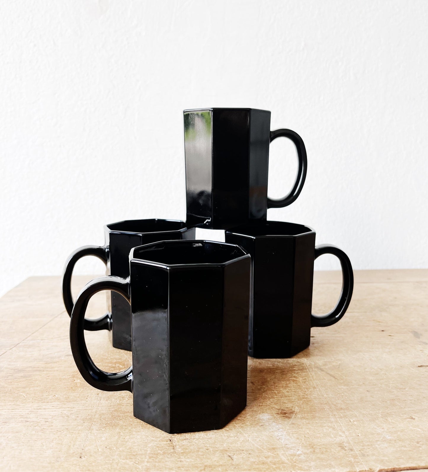 MCM French Arcoroc Octime Black Glass Dinnerware