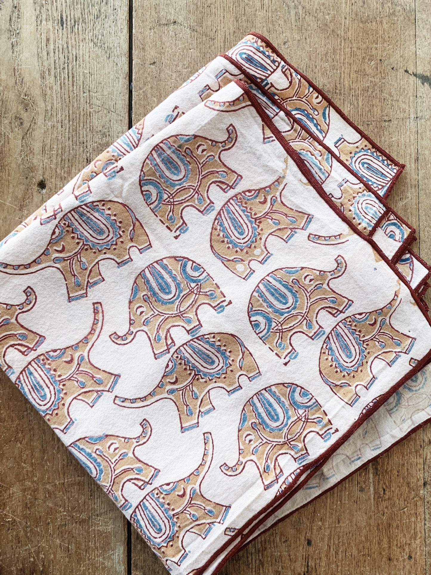Block Print Cotton Napkin Set of Six