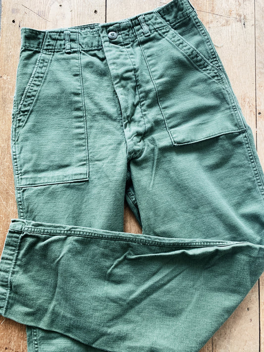 Vintage Cotton Utility Trouser Military
