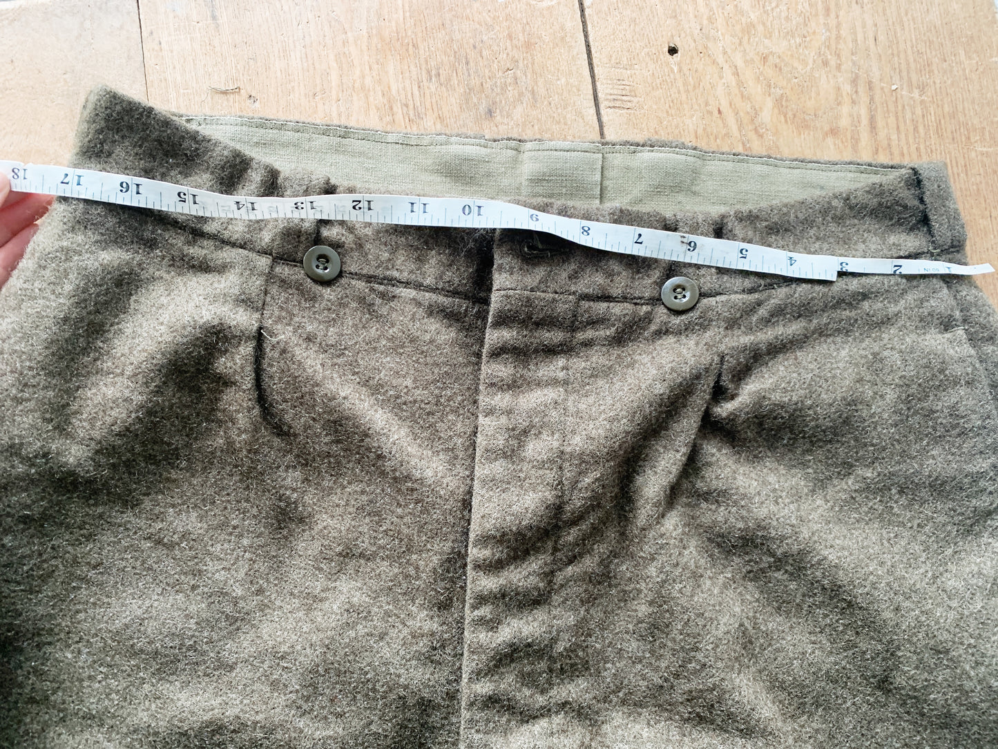 1960’s Button Fly Military Issue Wool Trousers