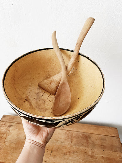 Vintage Mexican Clay Bowl and Servers