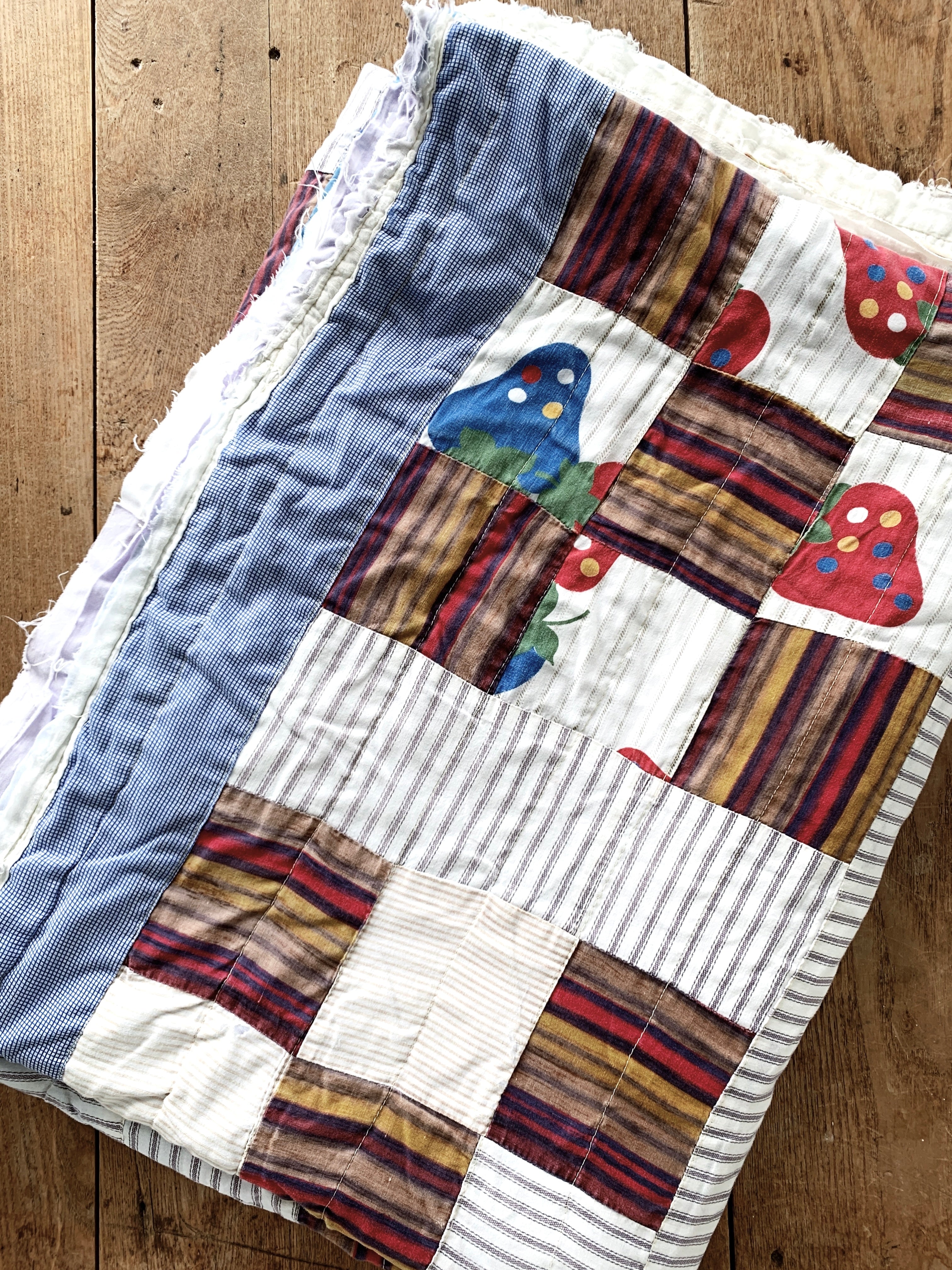 Antique Hand Sewn Cotton Patchwork Quilt