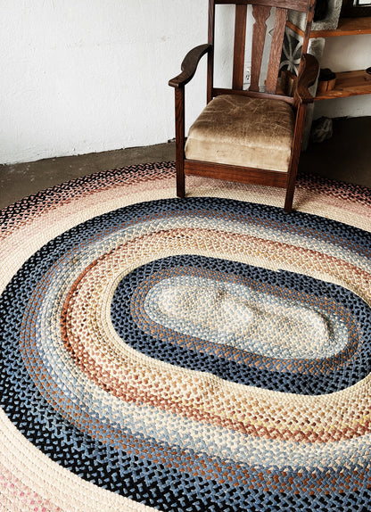 Vintage Braided Cotton Rag Rug