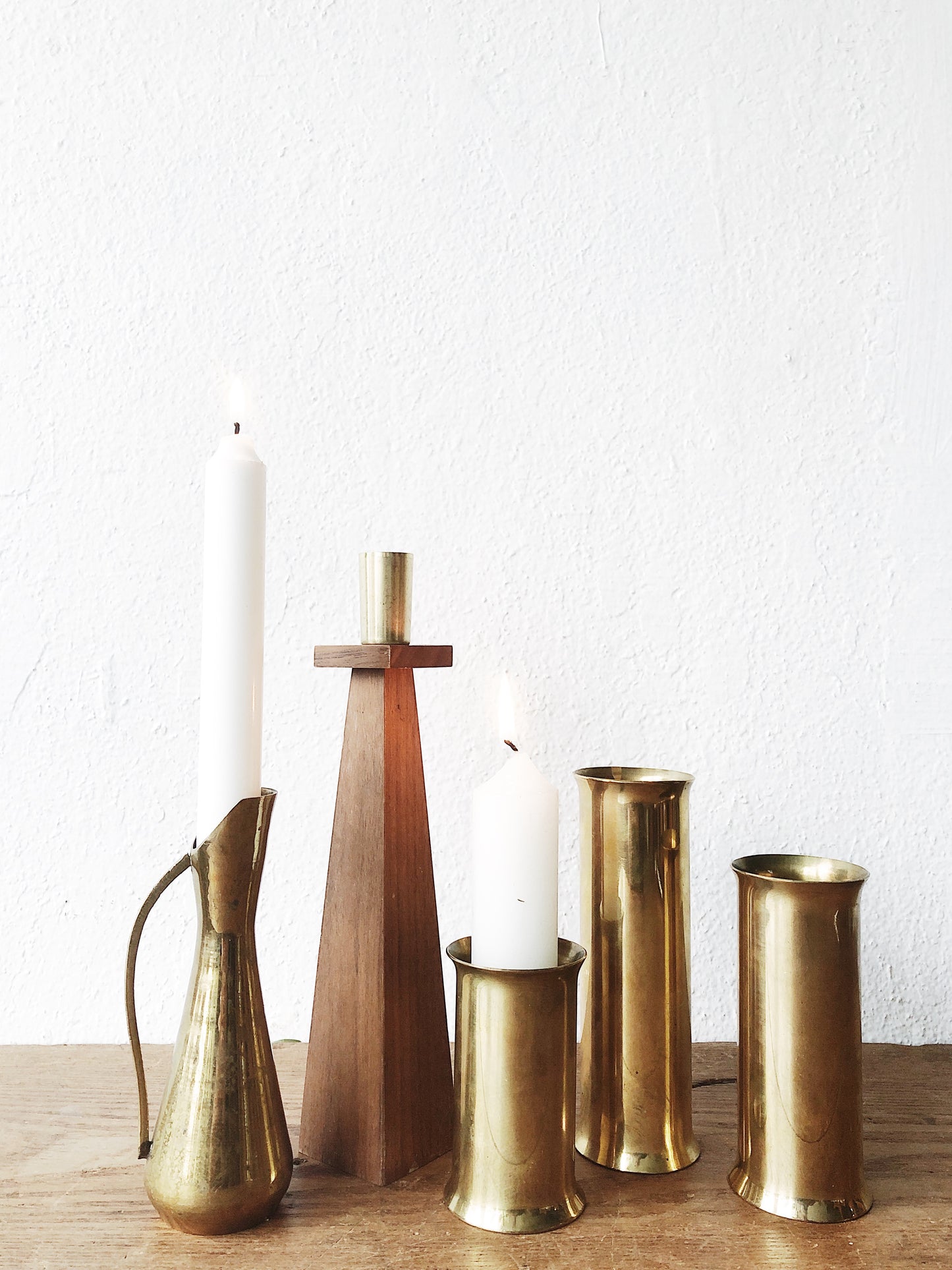 Vintage Danish Modern Cylinder Candlesticks