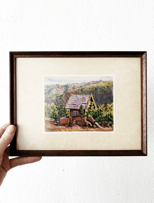 1930’s Framed Dream Cottage Litho