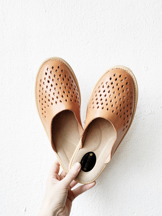 Handmade Leather Slides size 9